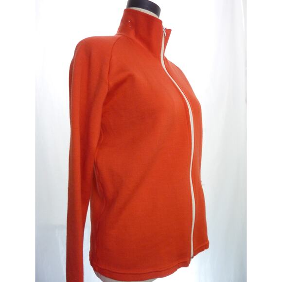 Vintage 70s Orange Zippered Jacket White Stag Speedo Japan Size Small S Retro - Picture 6 of 6